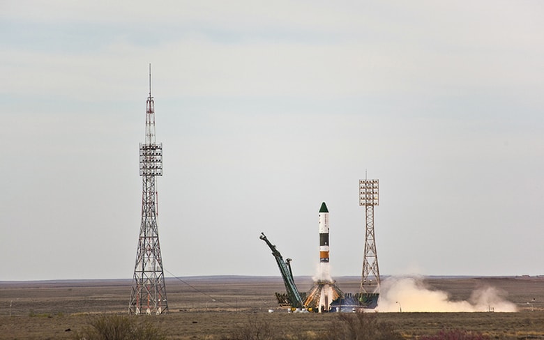 Launch Rocket Progress From the Baikonur Cosmodrome Kazakhstan