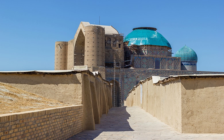 Medieval Mausoleum of Khoja Ahmed Yasawi in the city of Turkestan, Kazakhstan